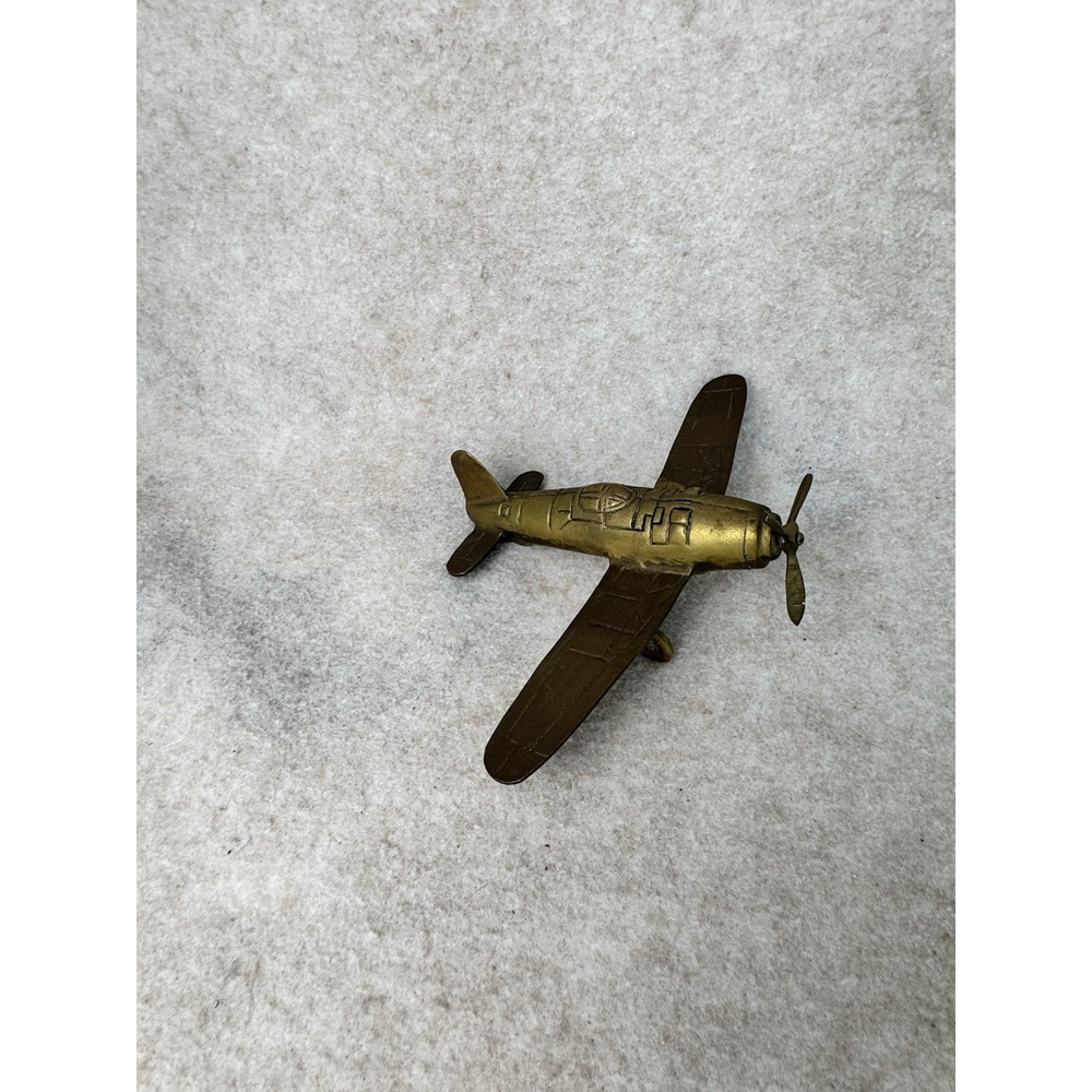 Vintage Antique Brass  Desk Collector Aviation Pilot Decor Air Plane Figure‎